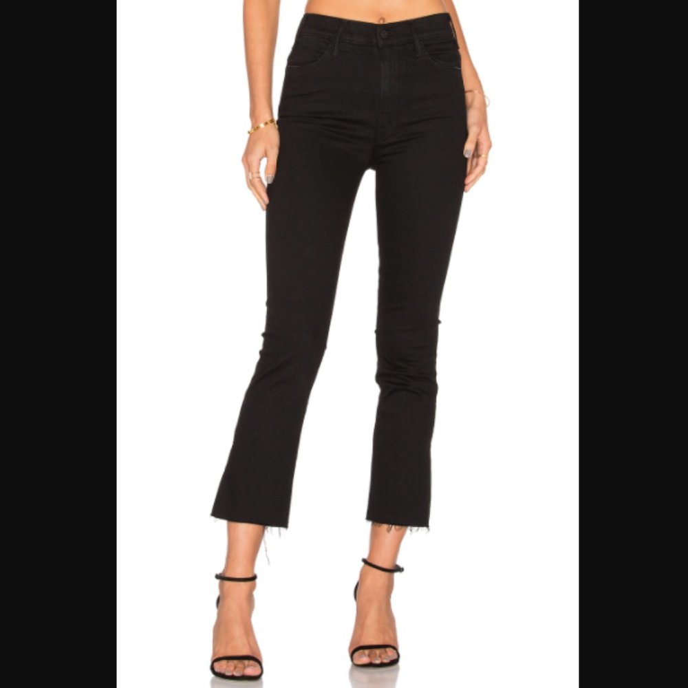 MOTHER The Hustler Ankle Fray in Black Size 24